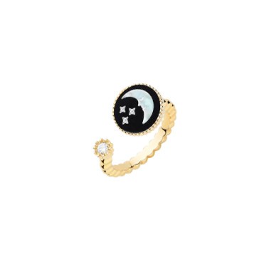 Bague Dior Rose Céleste en or jaune, diamant, onyx et nacre