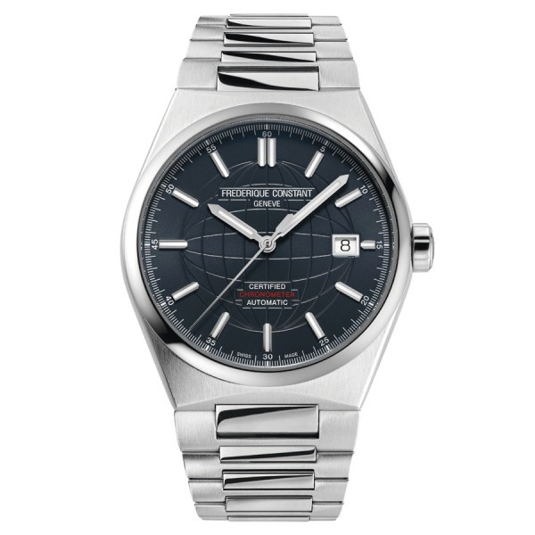 Frédérique Constant Highlife automatic watch COSC blue dial steel bracelet 39 mm