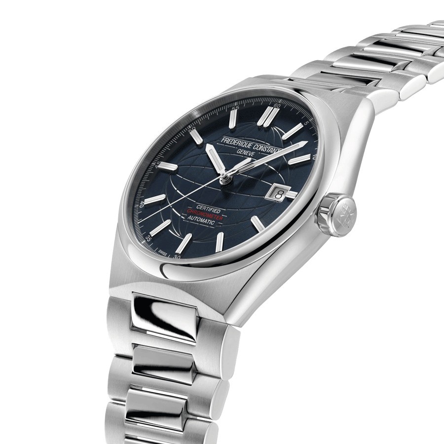 Montre Frédérique Constant Highlife automatique COSC cadran bleu bracelet acier 39 mm