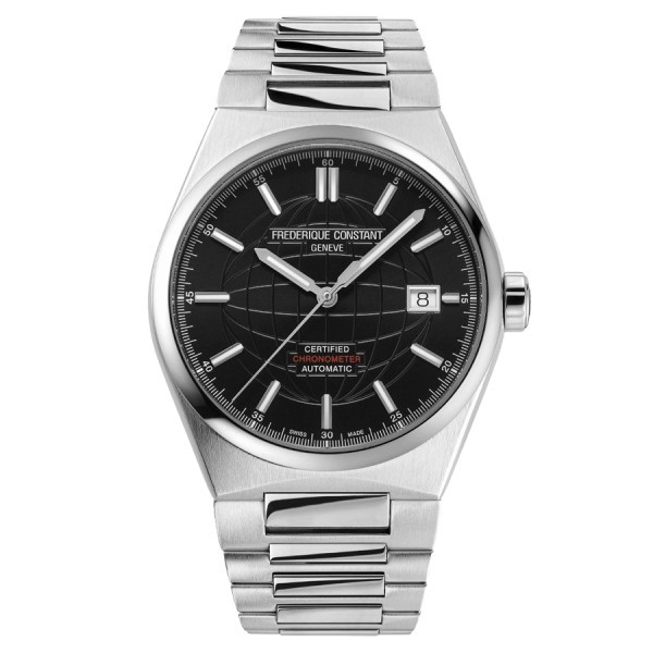 Frédérique Constant Highlife automatic watch COSC black dial steel bracelet 39 mm
