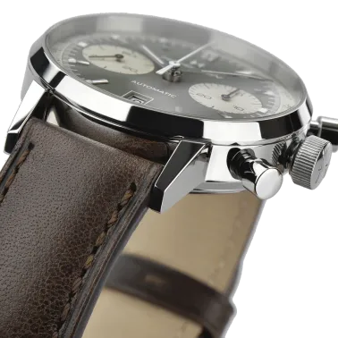 Montre Hamilton Intra-Matic automatique chronographe cadran vert bracelet cuir brun 40 mm H38416560