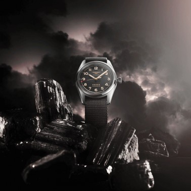 Montre Longines Spirit automatique cadran anthracite bracelet synthétique anthracite 40 mm L3.810.1.53.2