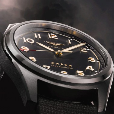 Montre Longines Spirit automatique cadran anthracite bracelet synthétique anthracite 40 mm L3.810.1.53.2