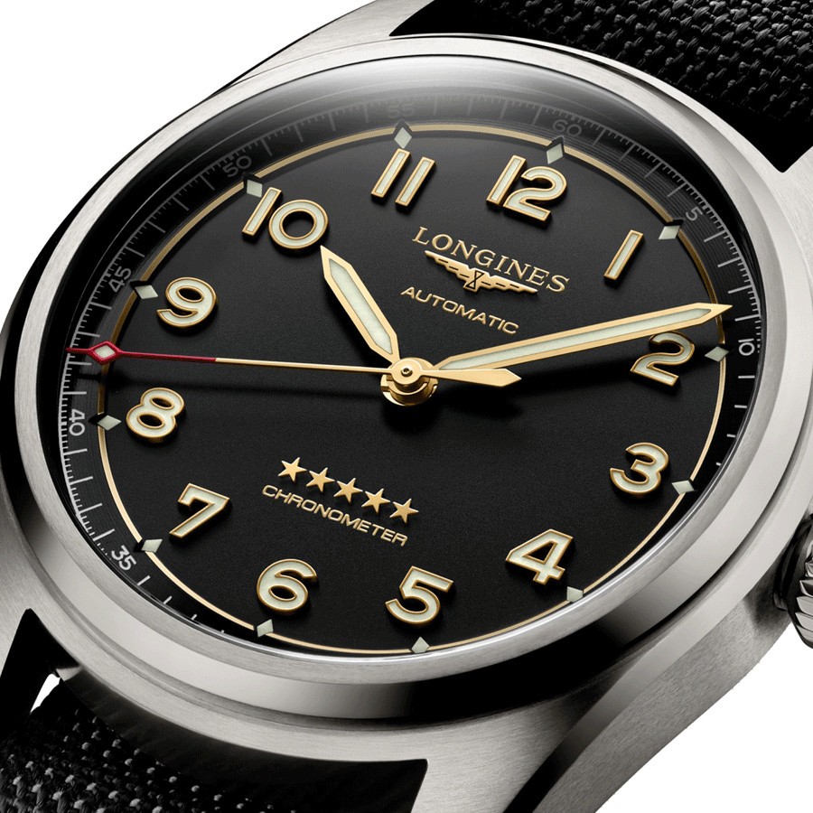 Montre Longines Spirit automatique cadran anthracite bracelet synthétique anthracite 40 mm L3.810.1.53.2