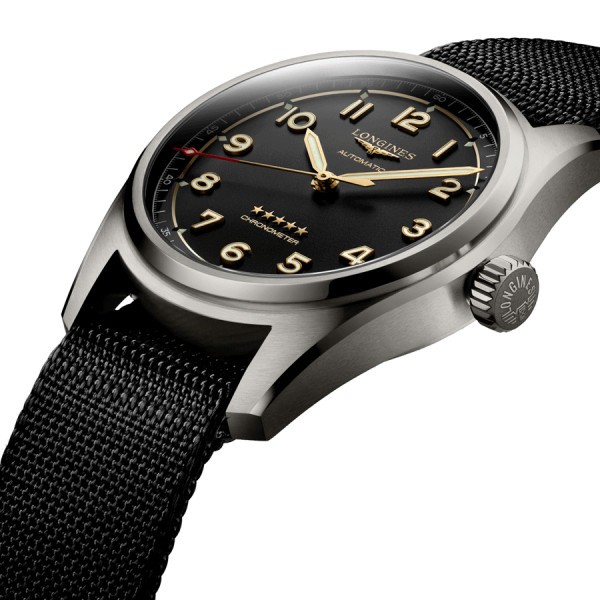 Montre Longines Spirit automatique cadran anthracite bracelet synthétique anthracite 40 mm L3.810.1.53.2
