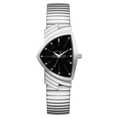 Montre Hamilton Ventura Large cadran noir bracelet acier flex - SOLDAT PL Montre Hamilton Ventura Large cadran noir bracelet acier flex - SOLDAT PL