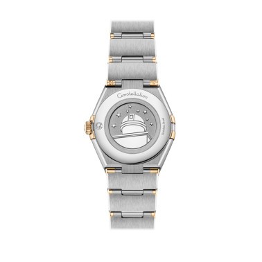 Omega Constellation quartz watch white mother-of-pearl dial steel and yellow gold bracelet 28 mm