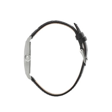 Montre Lip Churchill T24 Petite Seconde quartz cadran argenté bracelet cuir noir 42 x 24 mm 671270