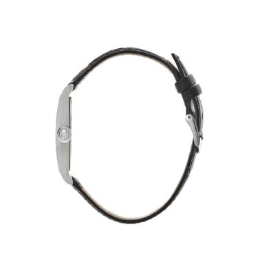 Montre Lip Churchill T24 Petite Seconde quartz cadran argenté bracelet cuir noir 42 x 24 mm 671270