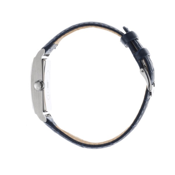 Montre Lip Churchill T24 Petite Seconde quartz cadran argenté bracelet cuir bleu 42 x 24 mm 671279