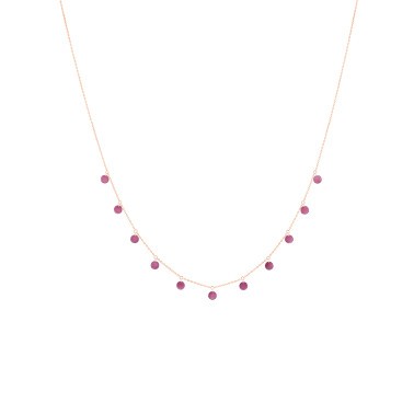 Collier La Brune et La Blonde Polka en or rose et rhodolite grenat