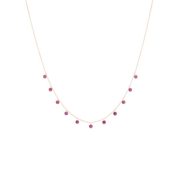 Collier La Brune et La Blonde Polka en or rose et rhodolite grenat CL0120PGRO