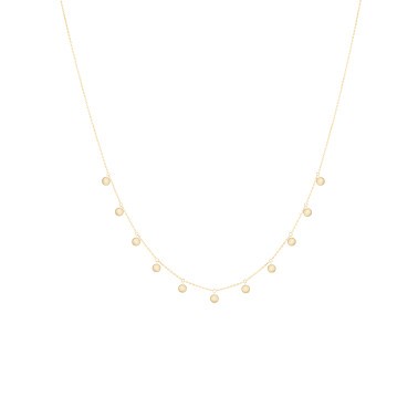 Collier La Brune et La Blonde Polka en or jaune et pyrite