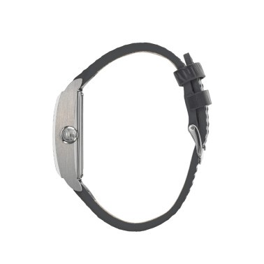 Montre Lip Churchill T26 automatique cadran argenté bracelet cuir gris 42 x 26 mm 671285