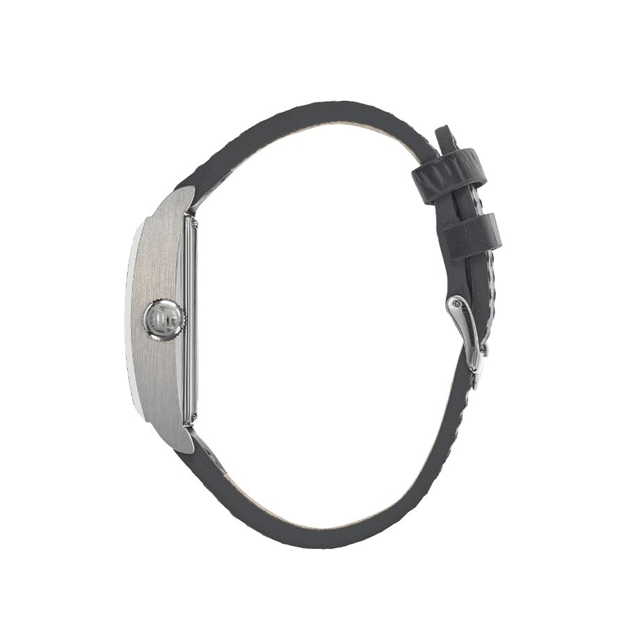 Montre Lip Churchill T26 automatique cadran argenté bracelet cuir gris 42 x 26 mm 671285