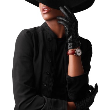 Montre Longines Master Collection automatique cadran nacre blanche bracelet cuir croco rouge 34 mm L2.409.4.87.2