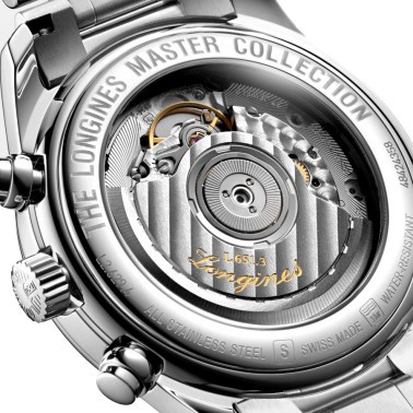 Montre Longines Master Collection chronographe automatique cadran blanc bracelet acier 40 mm - L2.629.4.78.6