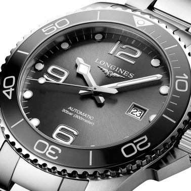 Montre Longines Hydroconquest automatique acier cadran gris 43 mm