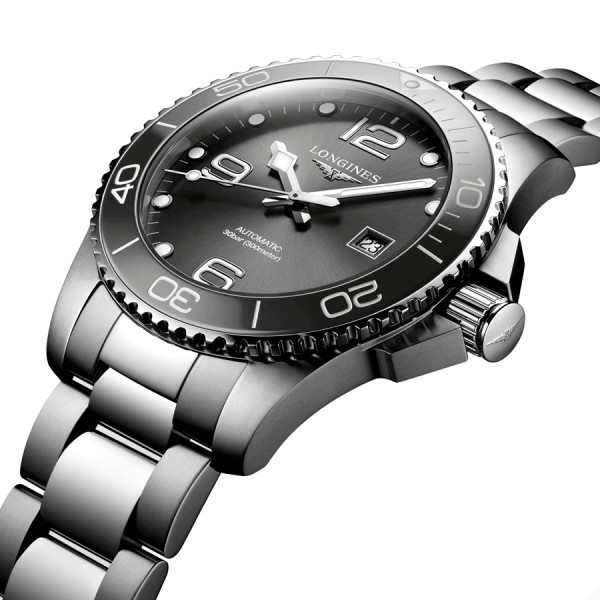 Montre Longines Hydroconquest automatique acier cadran gris 43 mm L3.782.4.76.6