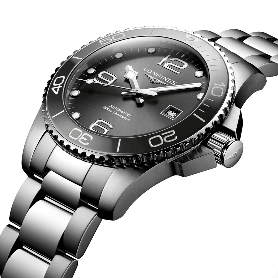 Montre Longines Hydroconquest automatique acier cadran gris 43 mm L3.782.4.76.6