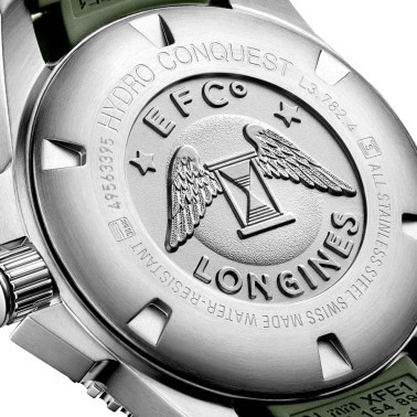 Montre Longines HydroConquest automatique cadran vert bracelet caoutchouc vert 43 mm L3.782.4.06.9