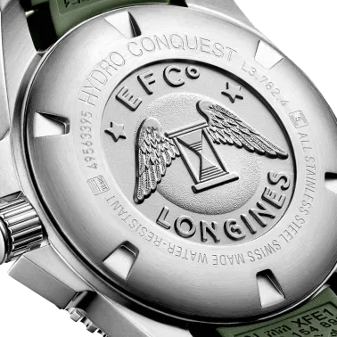 Montre Longines HydroConquest automatique cadran vert bracelet caoutchouc vert 43 mm L3.782.4.06.9