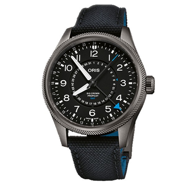 Montre Oris Propilot 57TH Reno Air Races Edition Limitée automatique cadran noir bracelet textile bleu 41 mm