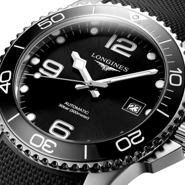 Montre Longines Hydroconquest automatique cadran noir bracelet caoutchouc 41 mm