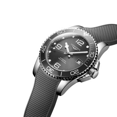 Montre Longines Hydroconquest automatique cadran gris bracelet caoutchouc gris 41 mm