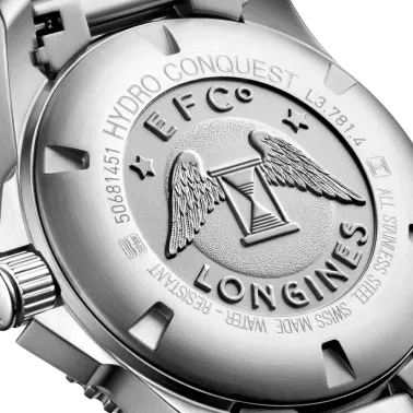 Longines HydroConquest automatic watch with green dial steel bracelet 41 mm