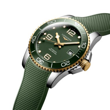Montre Longines HydroConquest automatique cadran vert bracelet caoutchouc vert 41 mm L3.781.3.06.9