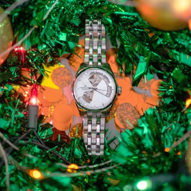 Montre Hamilton Jazzmaster Open Heart Lady automatique cadran nacre bracelet acier 36 mm H32215190