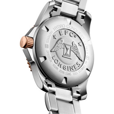 Montre Longines HydroConquest automatique cadran noir bracelet acier PVD 41 mm L3.781.3.58.7