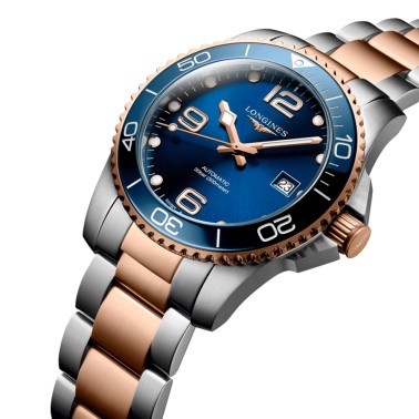 Montre Longines HydroConquest automatique cadran bleu bracelet acier PVD 41 mm L3.781.3.98.7