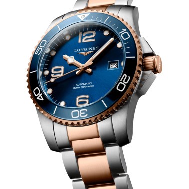 Montre Longines HydroConquest automatique cadran bleu bracelet acier PVD 41 mm L3.781.3.98.7