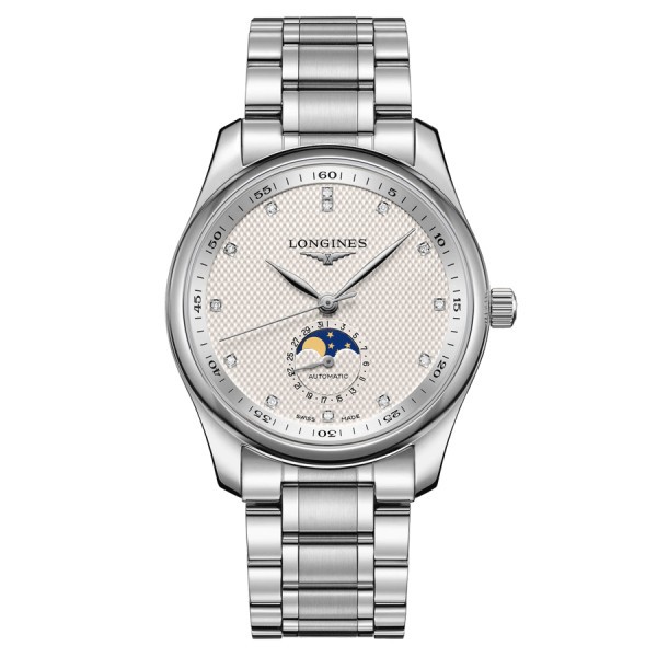 Longines Master Collection automatic watch with diamond markers silver dial steel bracelet 40 mm L2.909.4.77.6