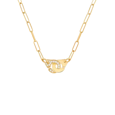 Dinh van R10 yellow gold and diamond necklace