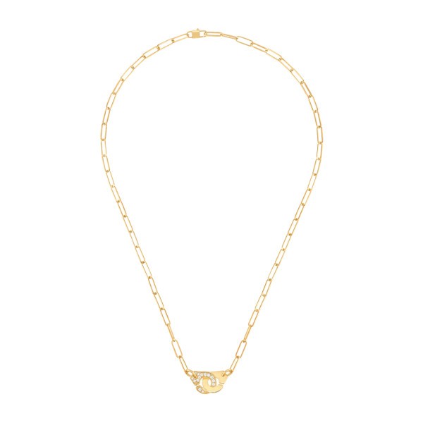 Dinh van R10 yellow gold and diamond necklace