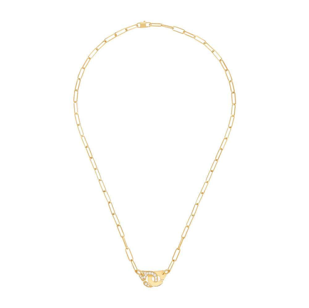 Dinh van R10 yellow gold and diamond necklace