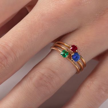 Solitaire Lepage Idylle en or rose et saphir