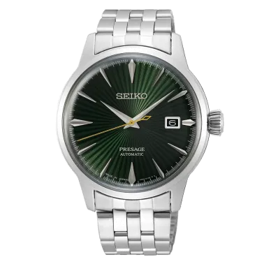 Montre Seiko Presage automatique cadran vert bracelet acier 40,5 mm