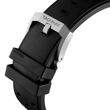 TAG Heuer Formula 1 quartz watch black dial black steel bezel black perforated rubber strap 43 mm