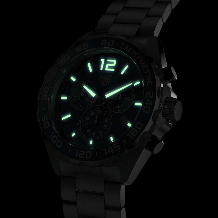 TAG Heuer Formula 1 quartz watch blue dial blue bezel steel bracelet 43 mm