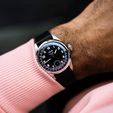 Oris Big Crown Pointer Date Caliber 403 blue dial black leather strap 38 mm