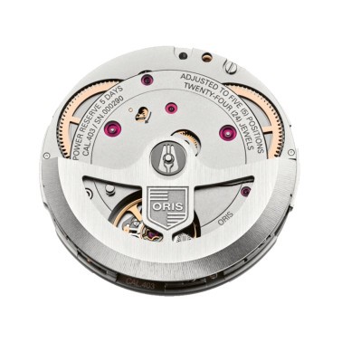 Montre Oris Big Crown Pointer Date Calibre 403 cadran bleu bracelet cuir noir 38 mm