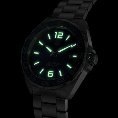 Montre TAG Heuer Formula 1 quartz cadran bleu soleillé lunette bleue bracelet acier 43 mm