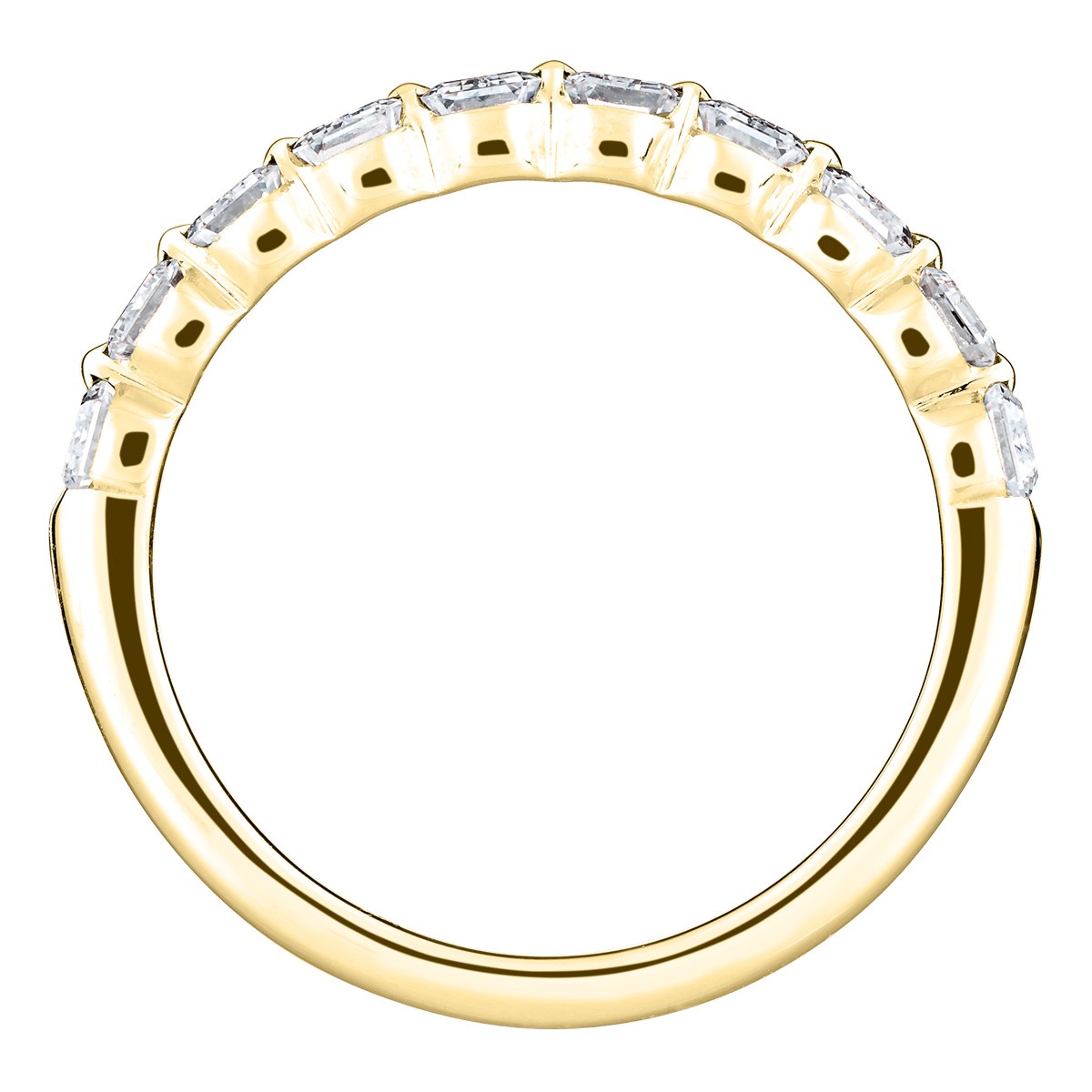 Alliance Lepage Audacieuse en or jaune et diamants taille émeraude