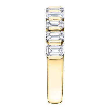 Alliance Lepage Audacieuse en or jaune et diamants taille émeraude