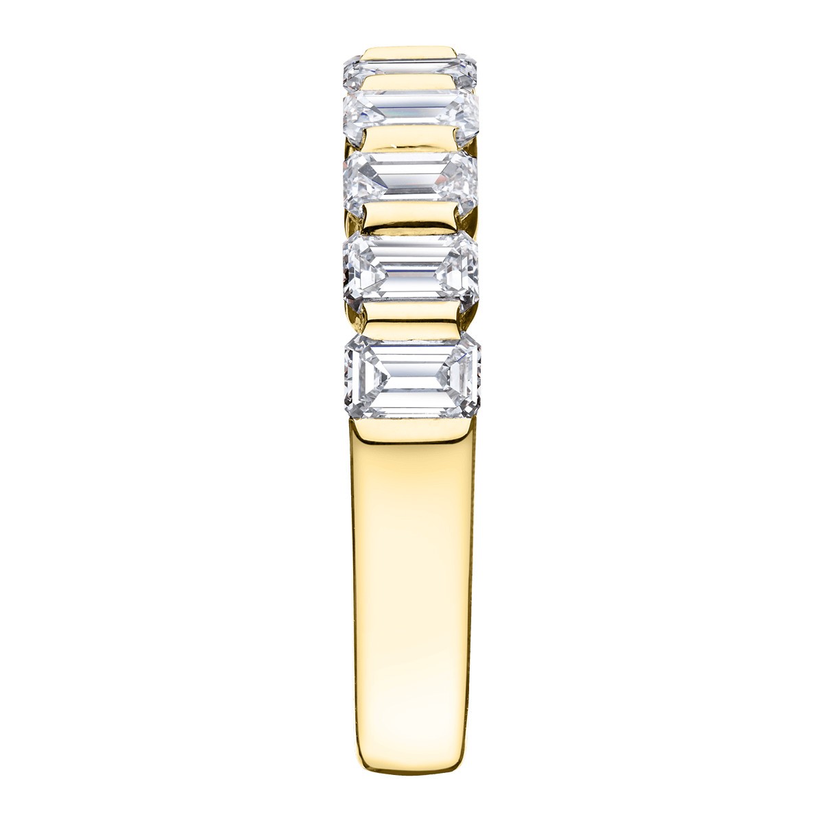 Alliance Lepage Audacieuse en or jaune et diamants taille émeraude