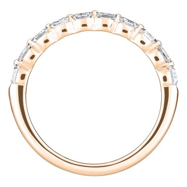 Alliance Lepage Audacieuse en or rose et diamants taille émeraude